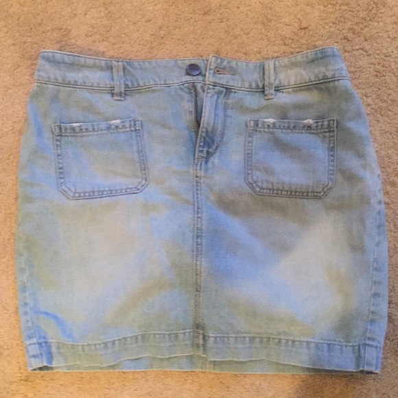 ANN TAYLOR LOFT DENIM MINI SKIRT - Picture 1 of 4